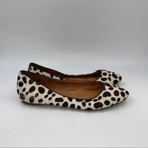 1937 Madewell calf ponyhair animal dot print ballet flats brown white - Picture 3 of 8